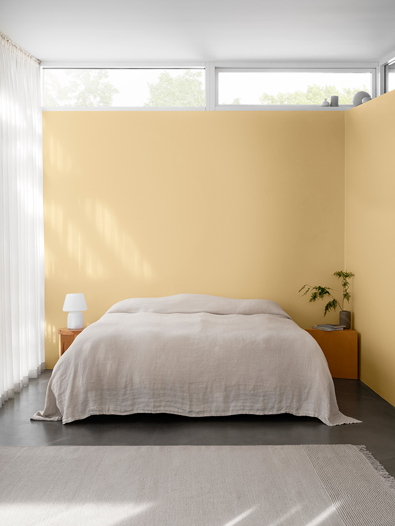 gul färg persika kulör 1520 cheerful peach måla sovrum